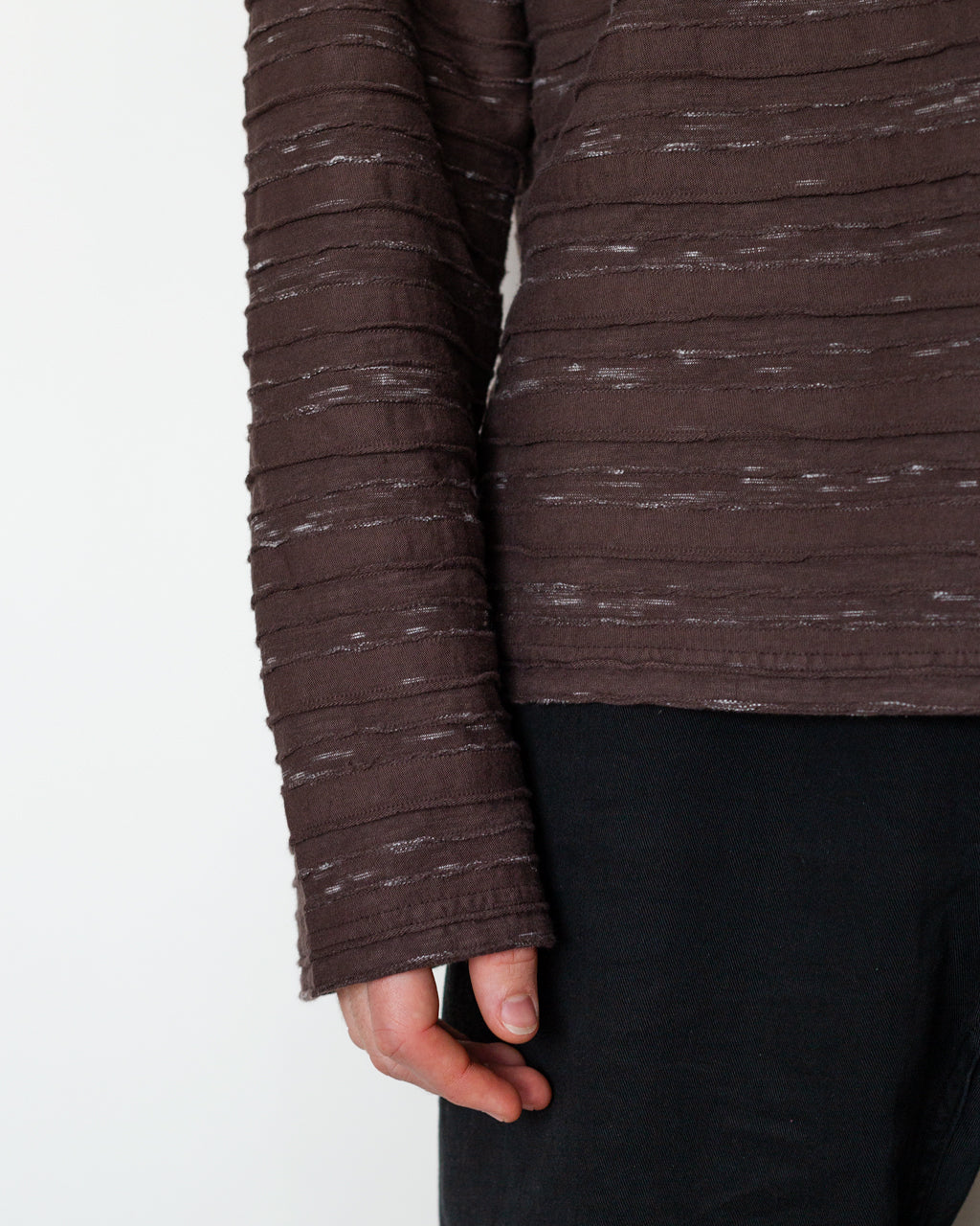 Casey Stripe L/S T-Shirt - Brown