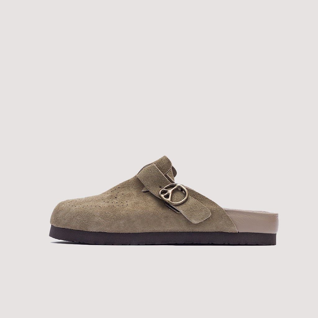 Clog Sandal - Taupe Suede