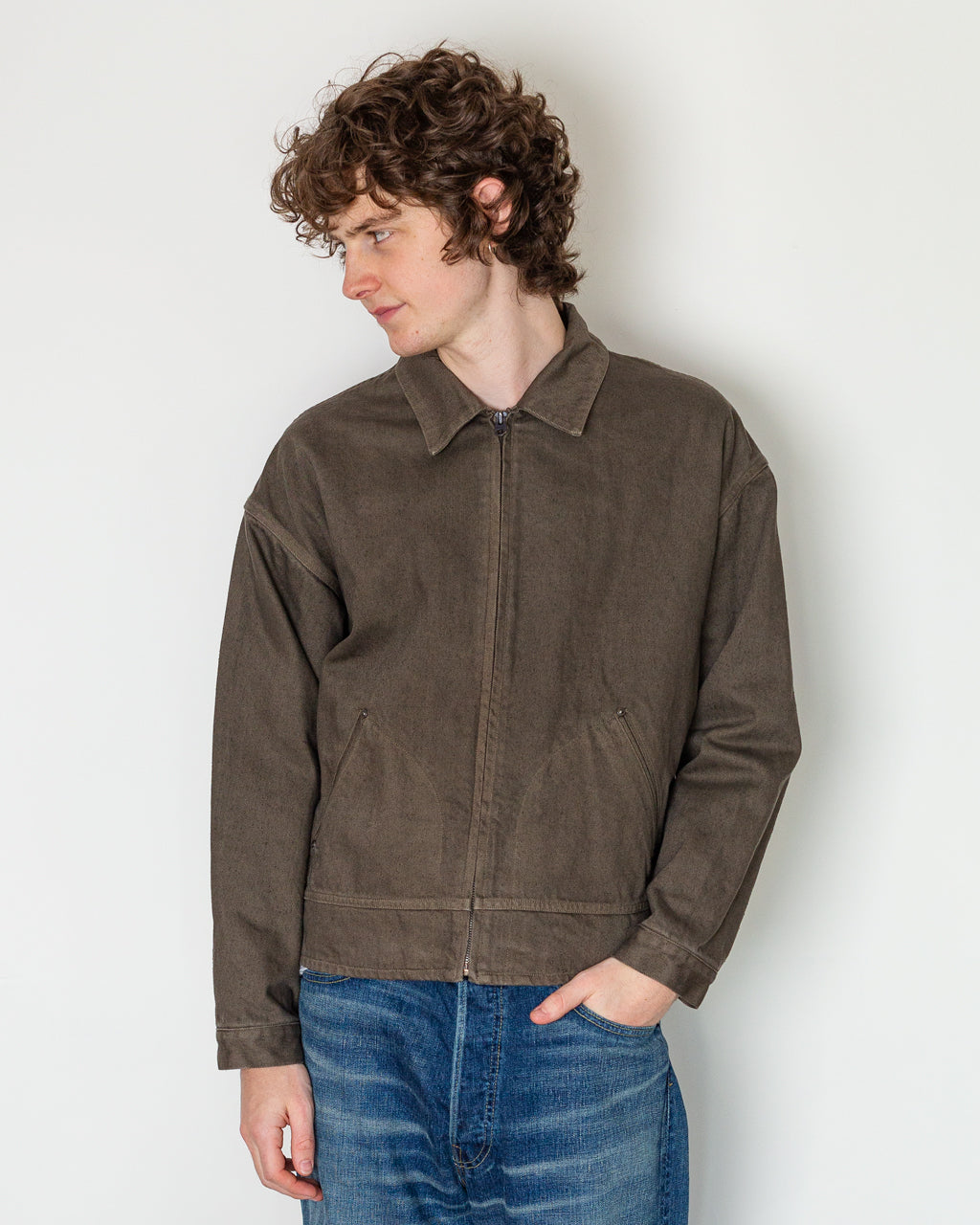 Dyed Denim Work Jacket - Cub Brown