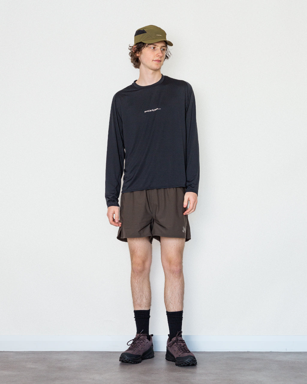 Lateral Peak L/S T-Shirt - Black Beauty Wordmark