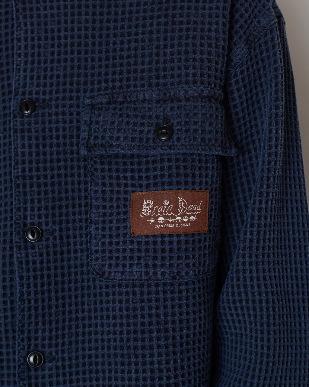 Waffle Button Front Shirt - Ink