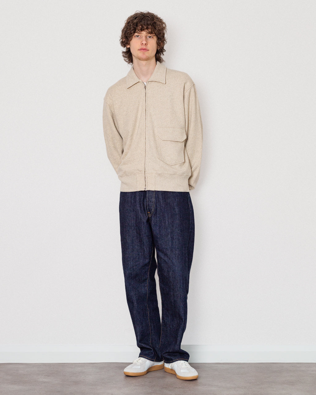 Fynshav Cotton Linen Loopback Jacket - Natural