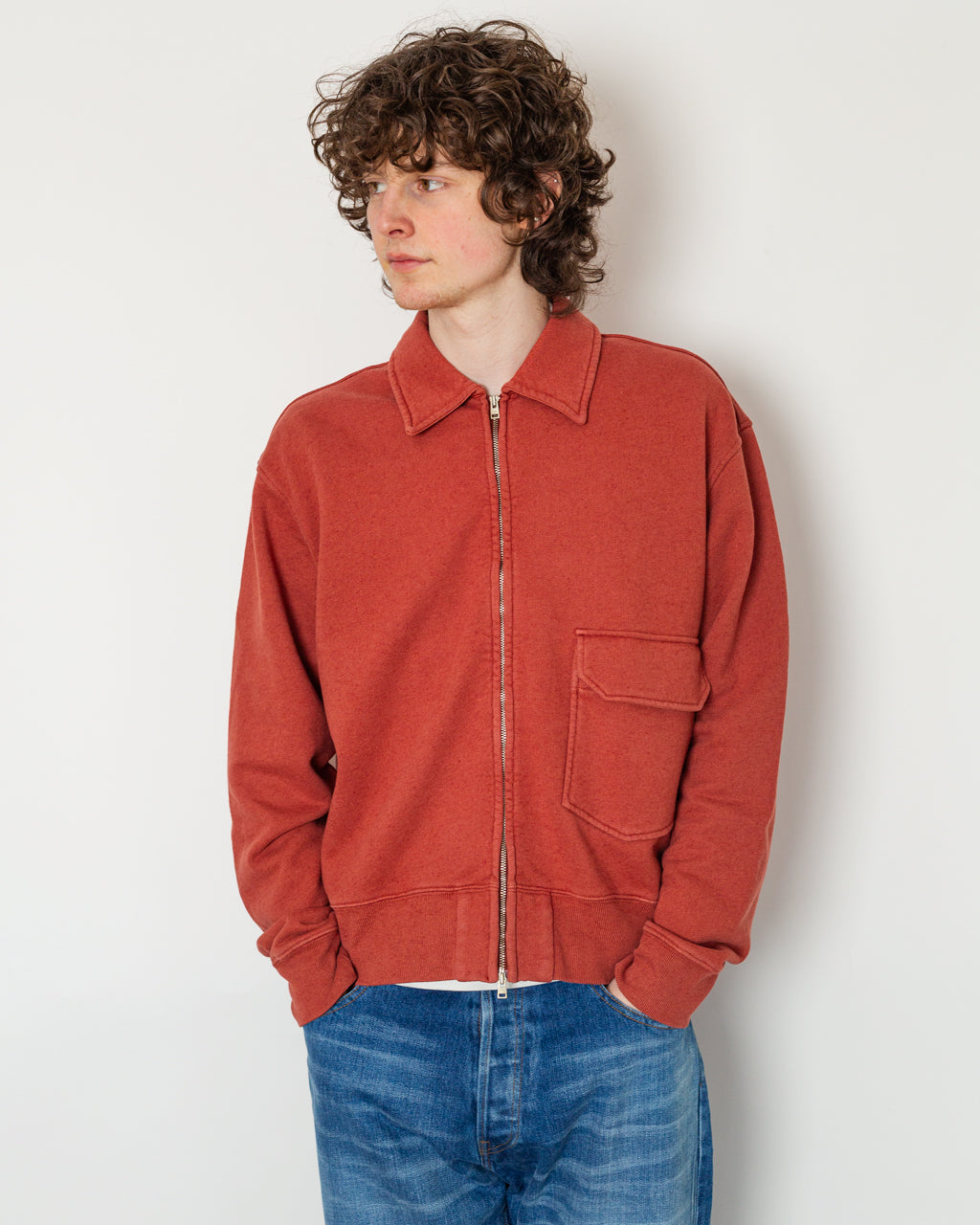 Fynshav Cotton Linen Loopback Jacket - Cowhide