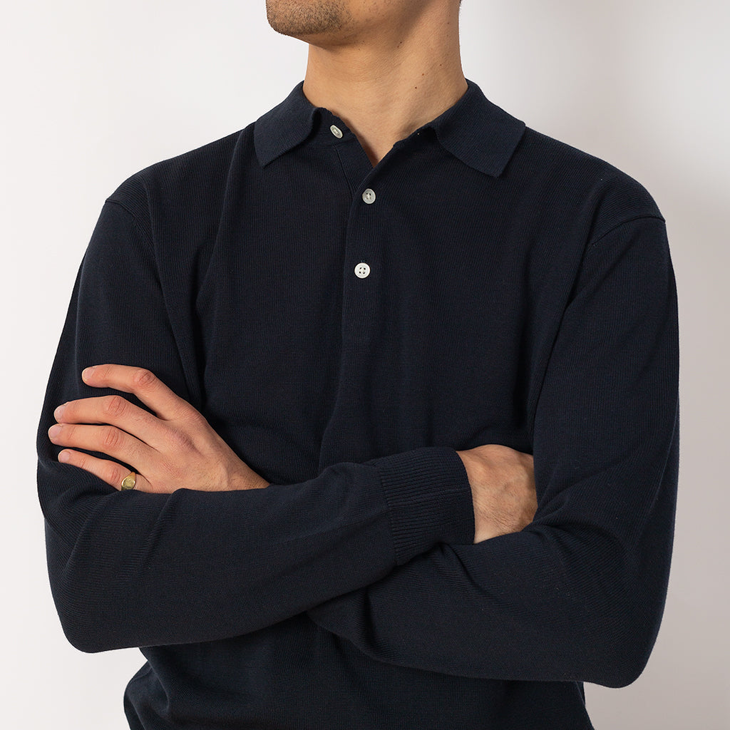 Knit Polo 12G - Navy