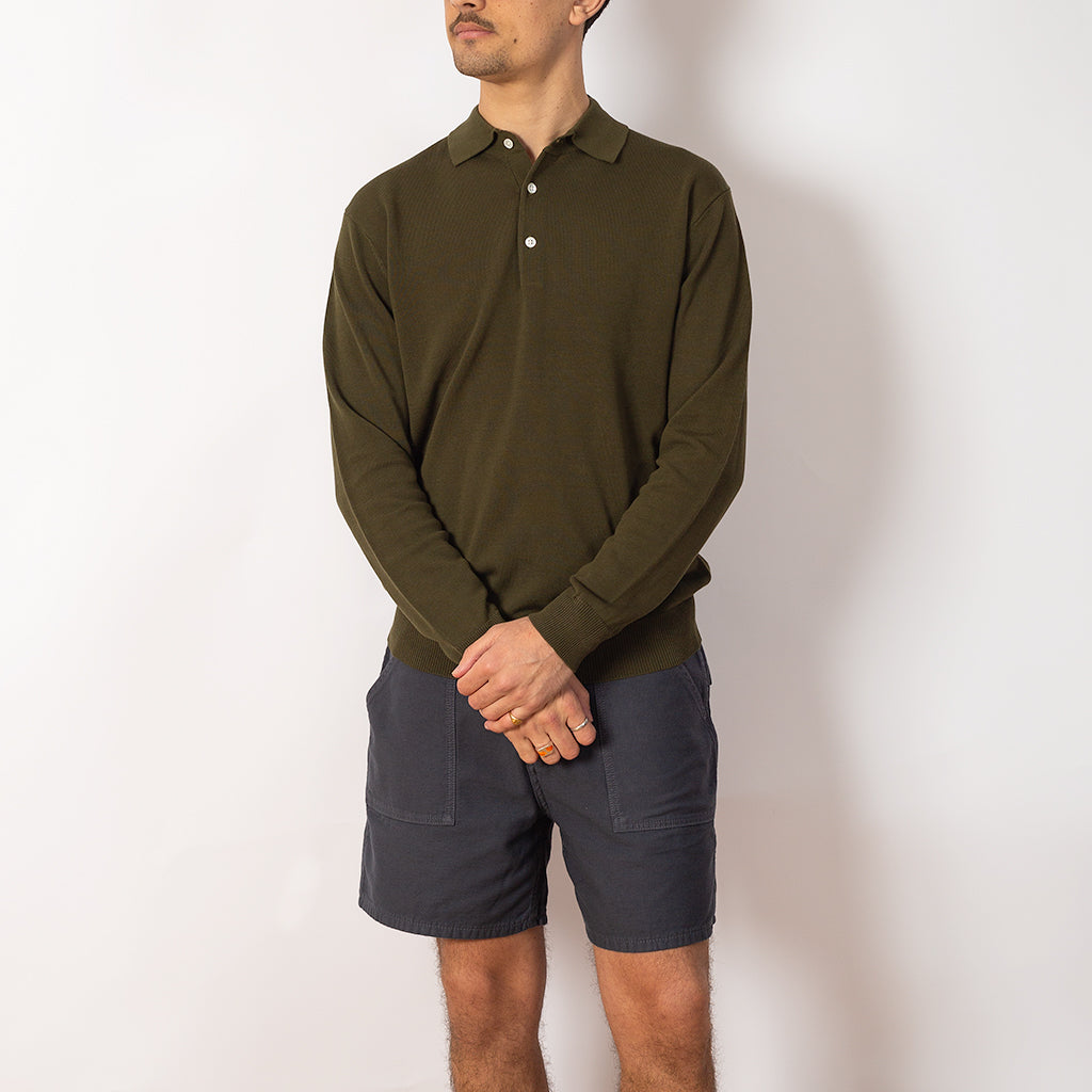 Knit Polo 12G - Olive