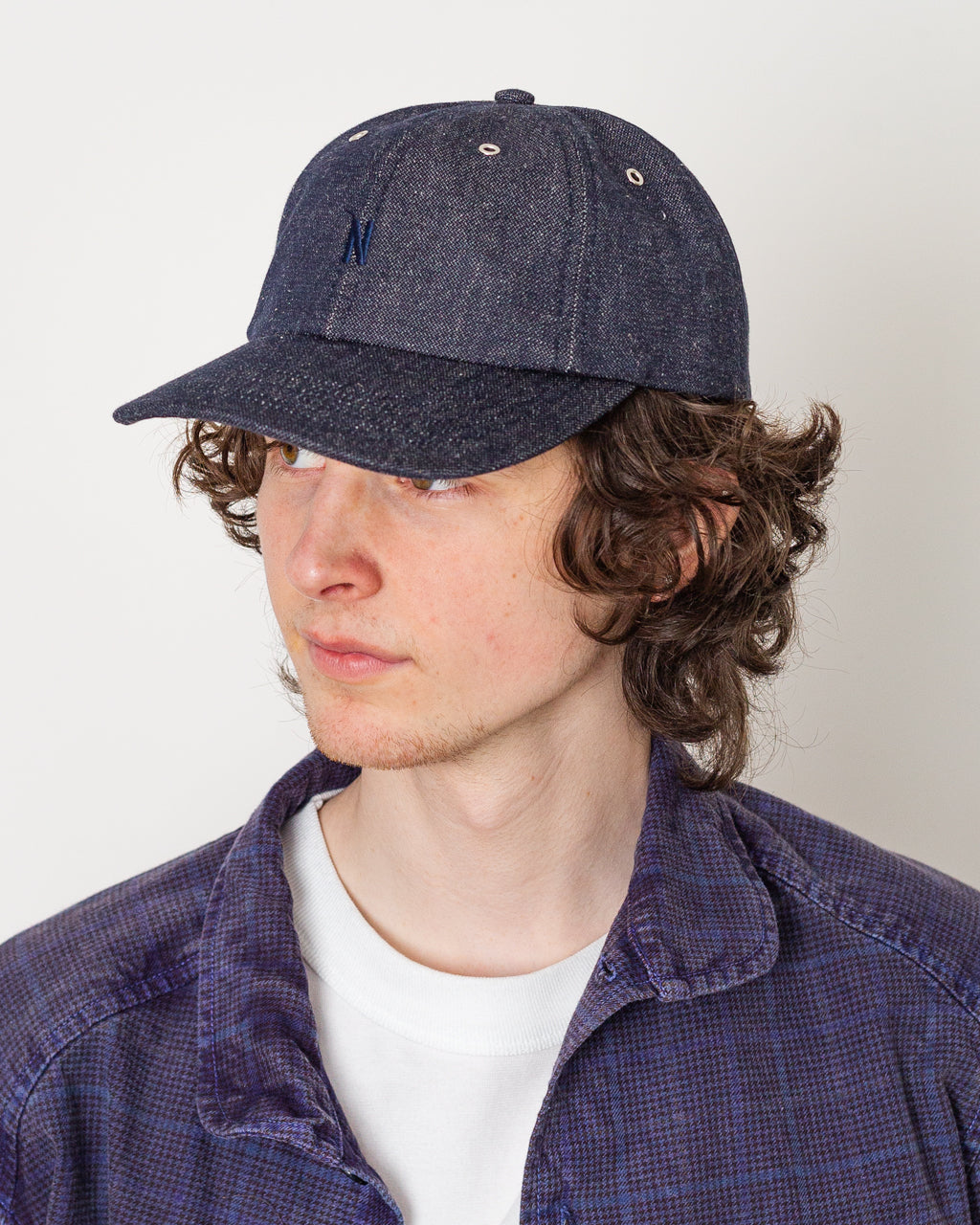 Broken Twill Denim 6 Panel Cap - Indigo