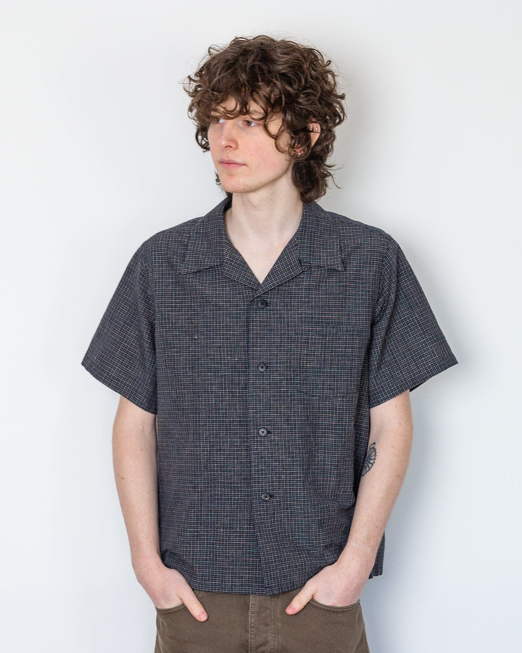 Judd Shirt SS Santome Check - Navy | Visvim | Peggs & son.