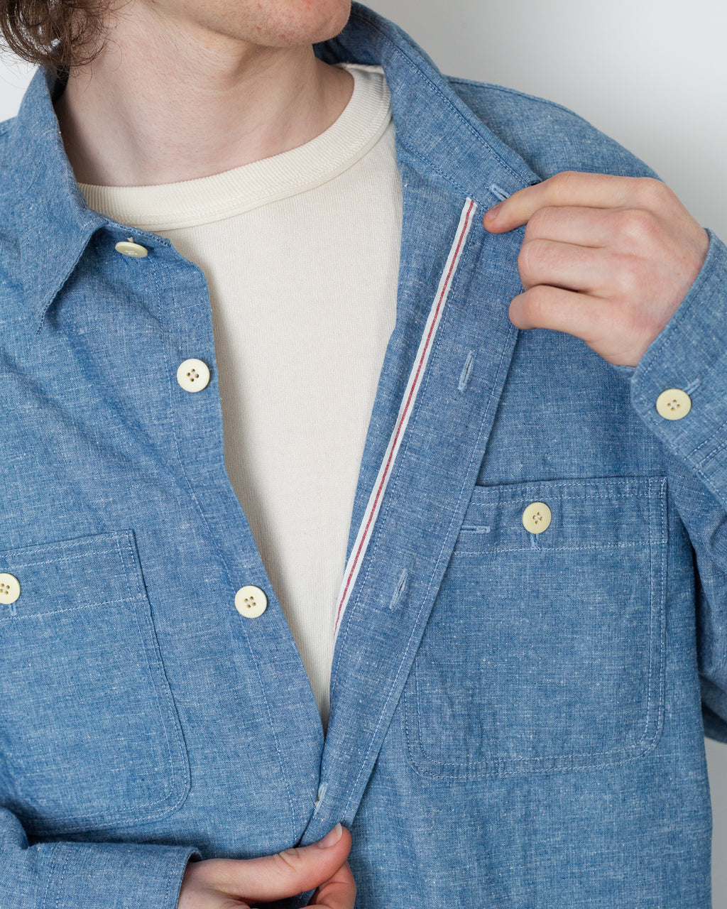 visvim BRIGGS CHAMBRAY L/S (N.D.) ビズビム Briggs LS Damaged - Light Chambray | Visvim | Peggs & son.