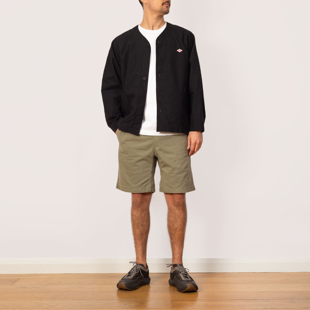 Collarless Jacket - Dark Navy