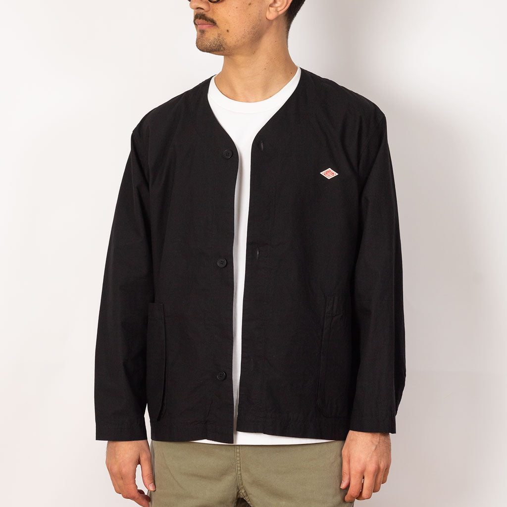 Collarless Jacket - Dark Navy