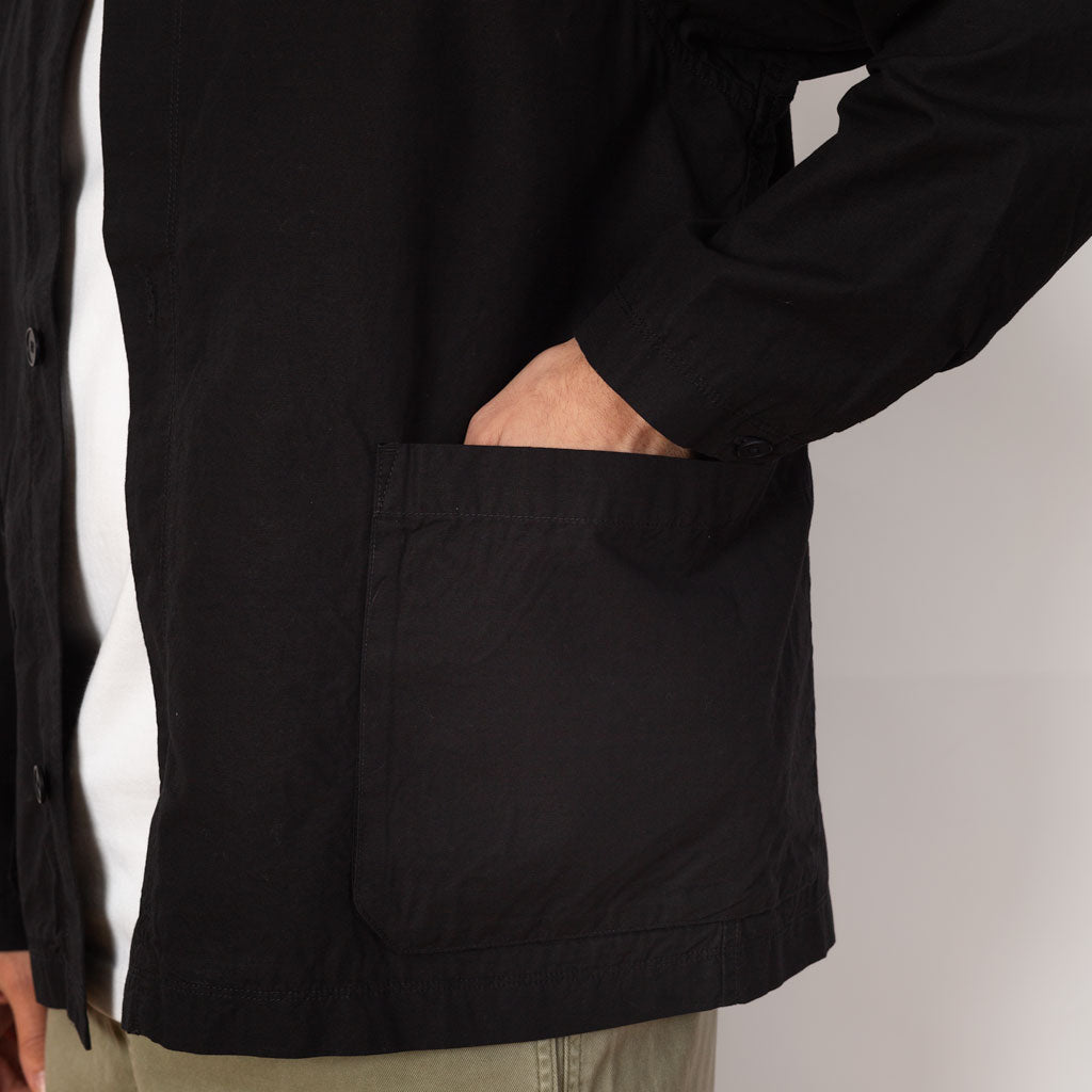 Collarless Jacket - Dark Navy