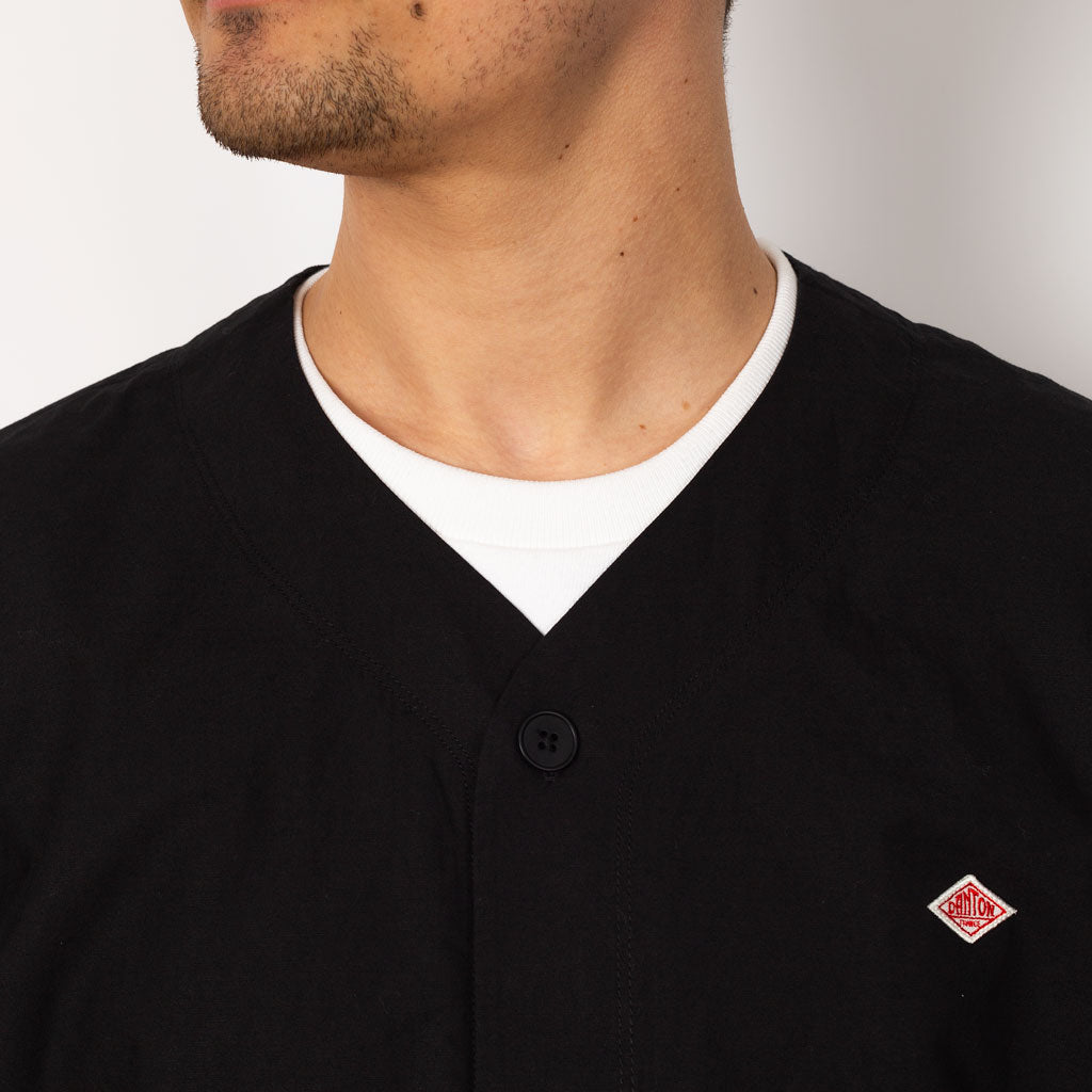 Collarless Jacket - Dark Navy