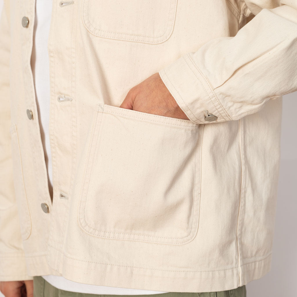 Collarless Jacket - Ecru
