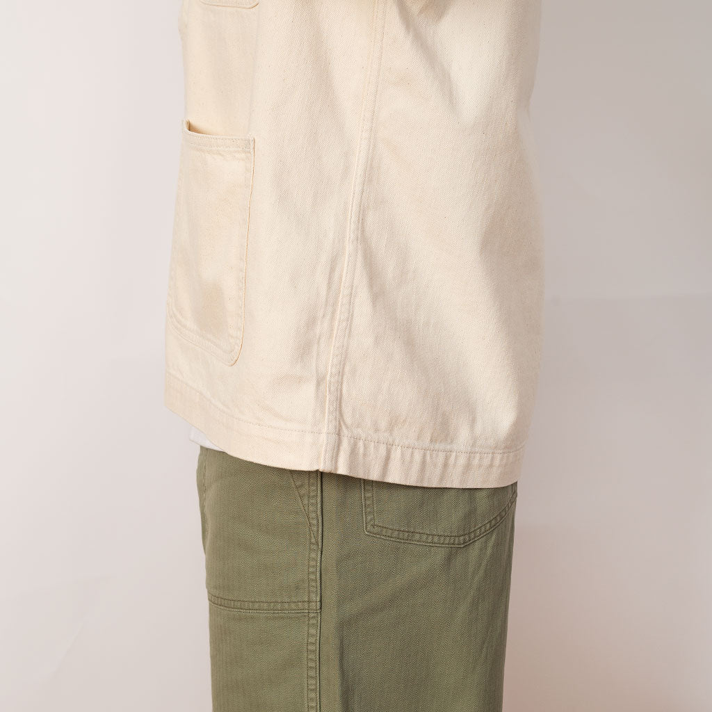 Collarless Jacket - Ecru