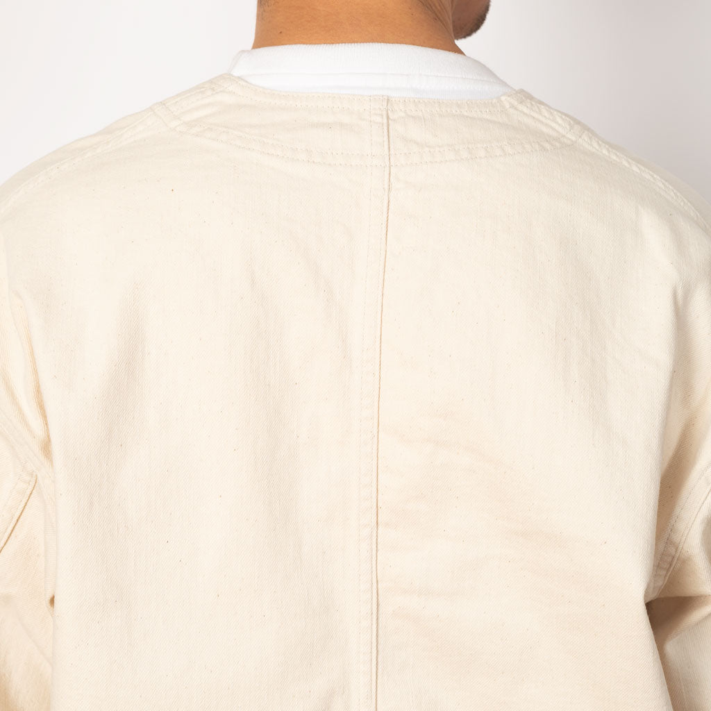 Collarless Jacket - Ecru