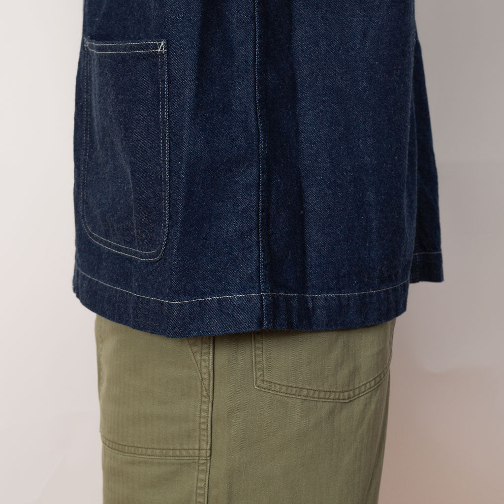 Collarless Jacket - Indigo