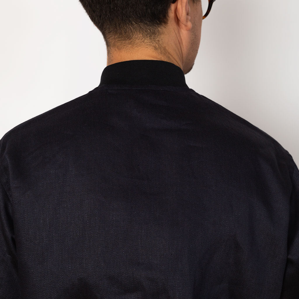 Linen Flight Jacket - Navy