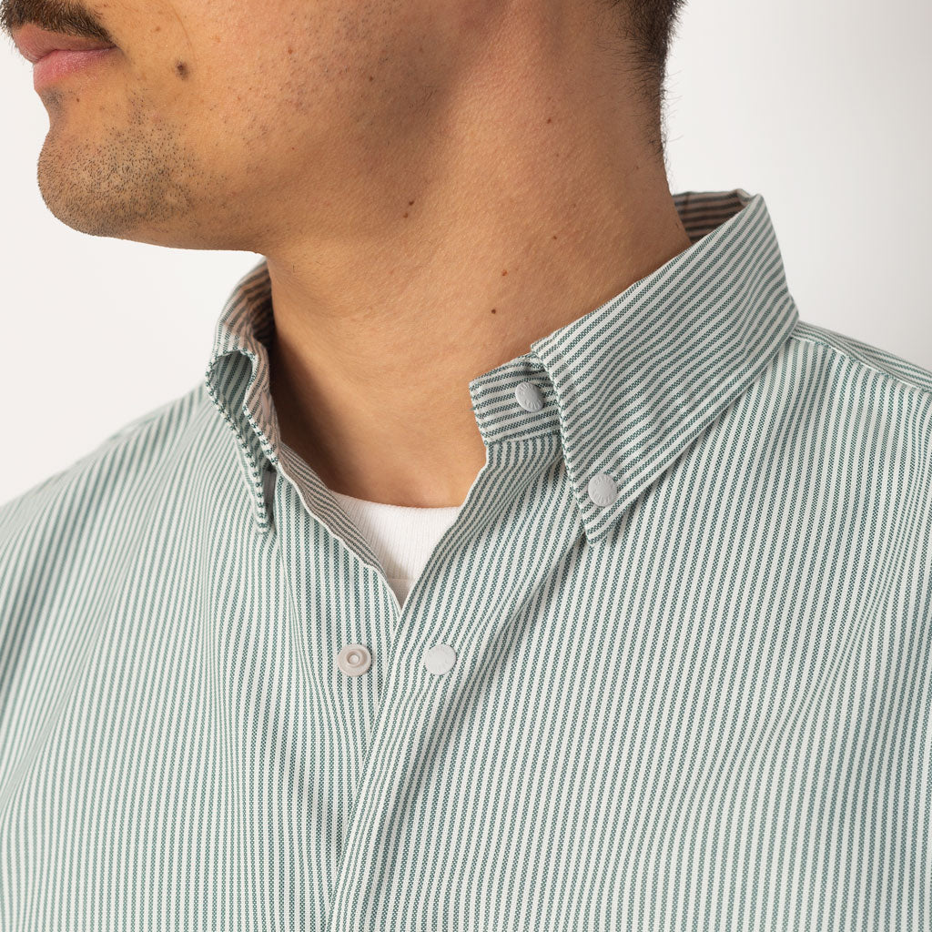 B.D. L/S Shirt - Green/White stripe