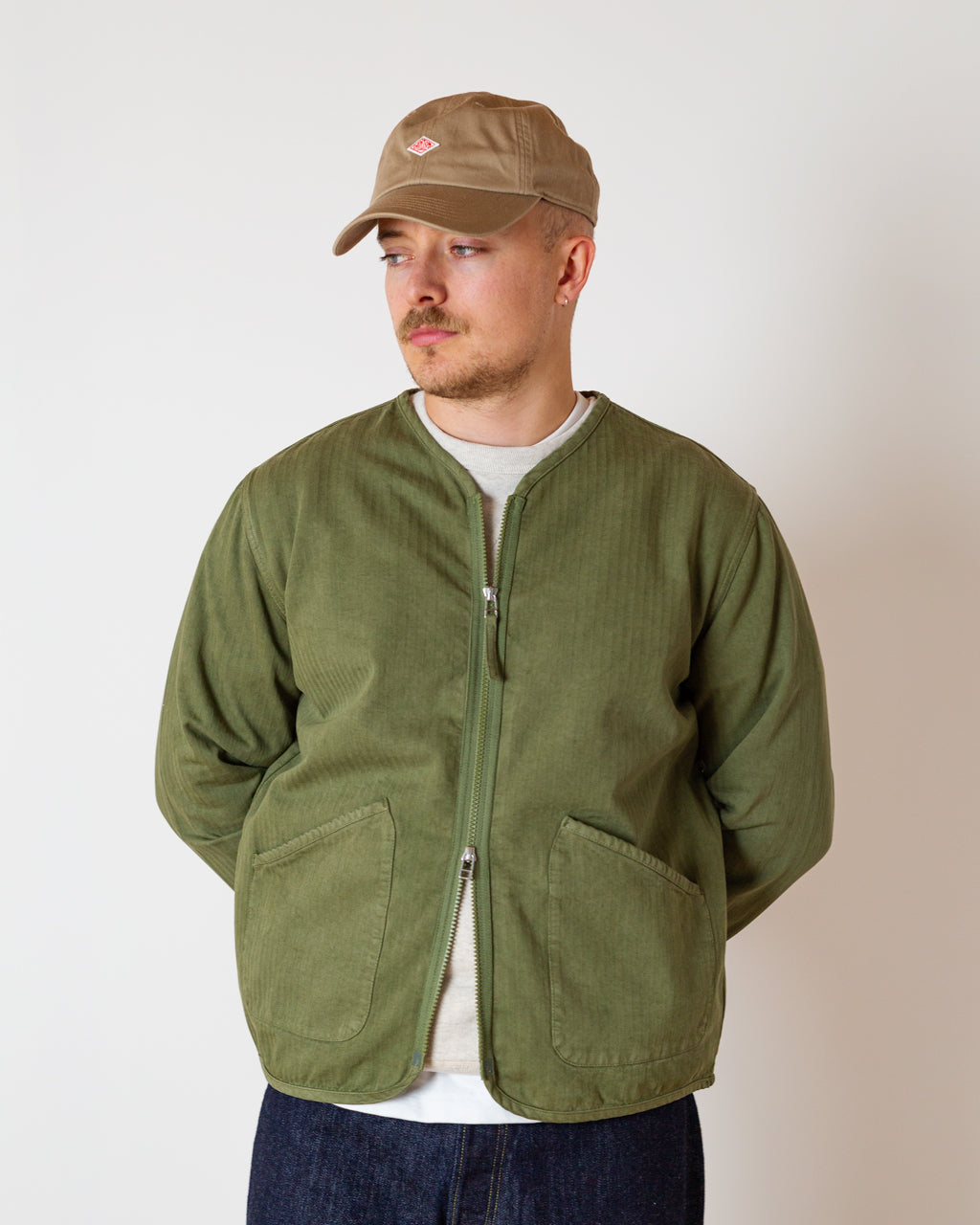 HBT Zip Liner Jacket - Light Olive