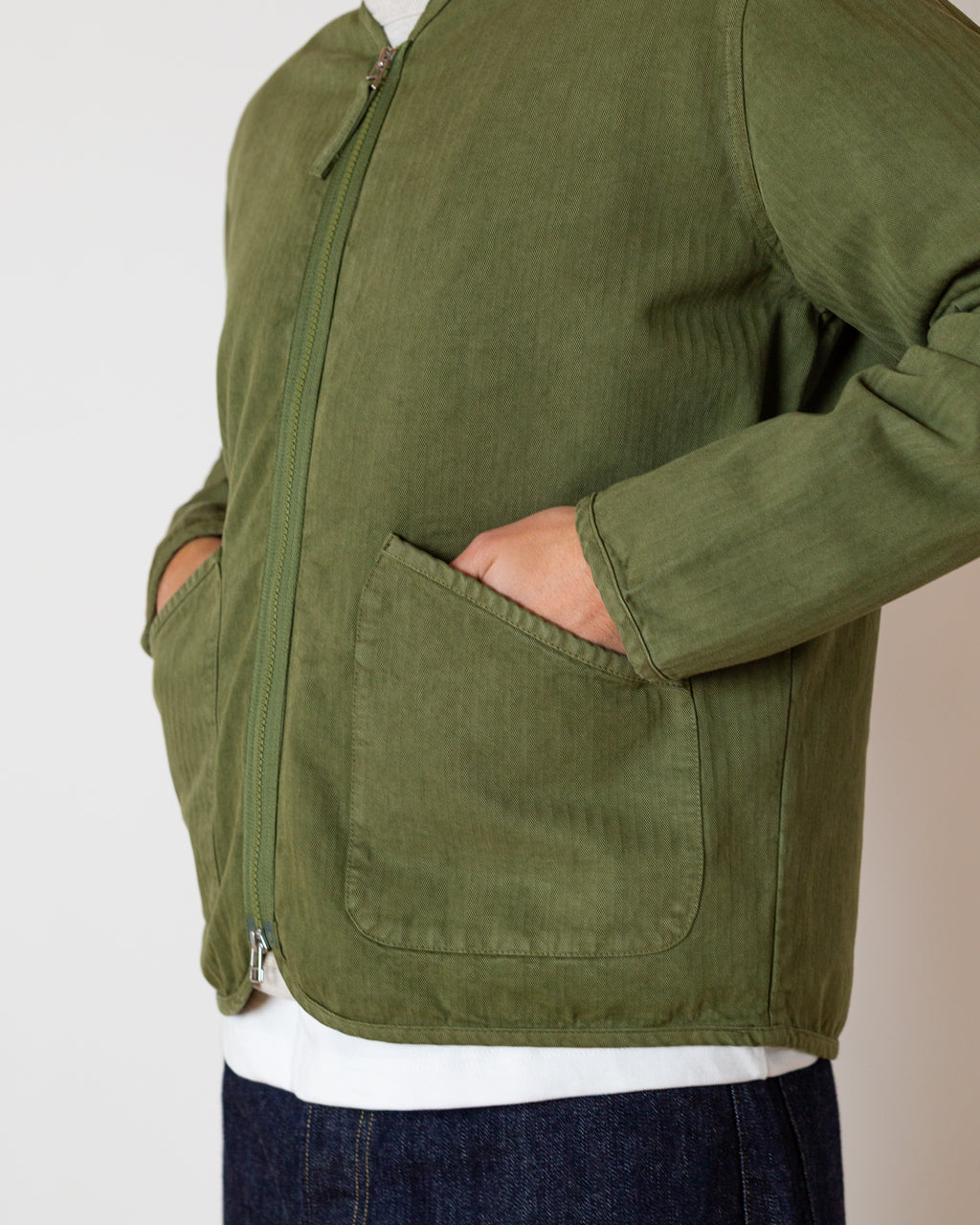 HBT Zip Liner Jacket - Light Olive