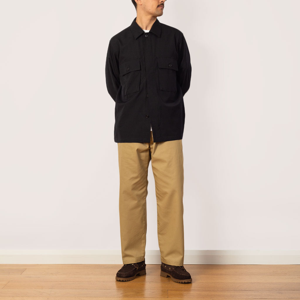 Herringbone Overshirt - Black