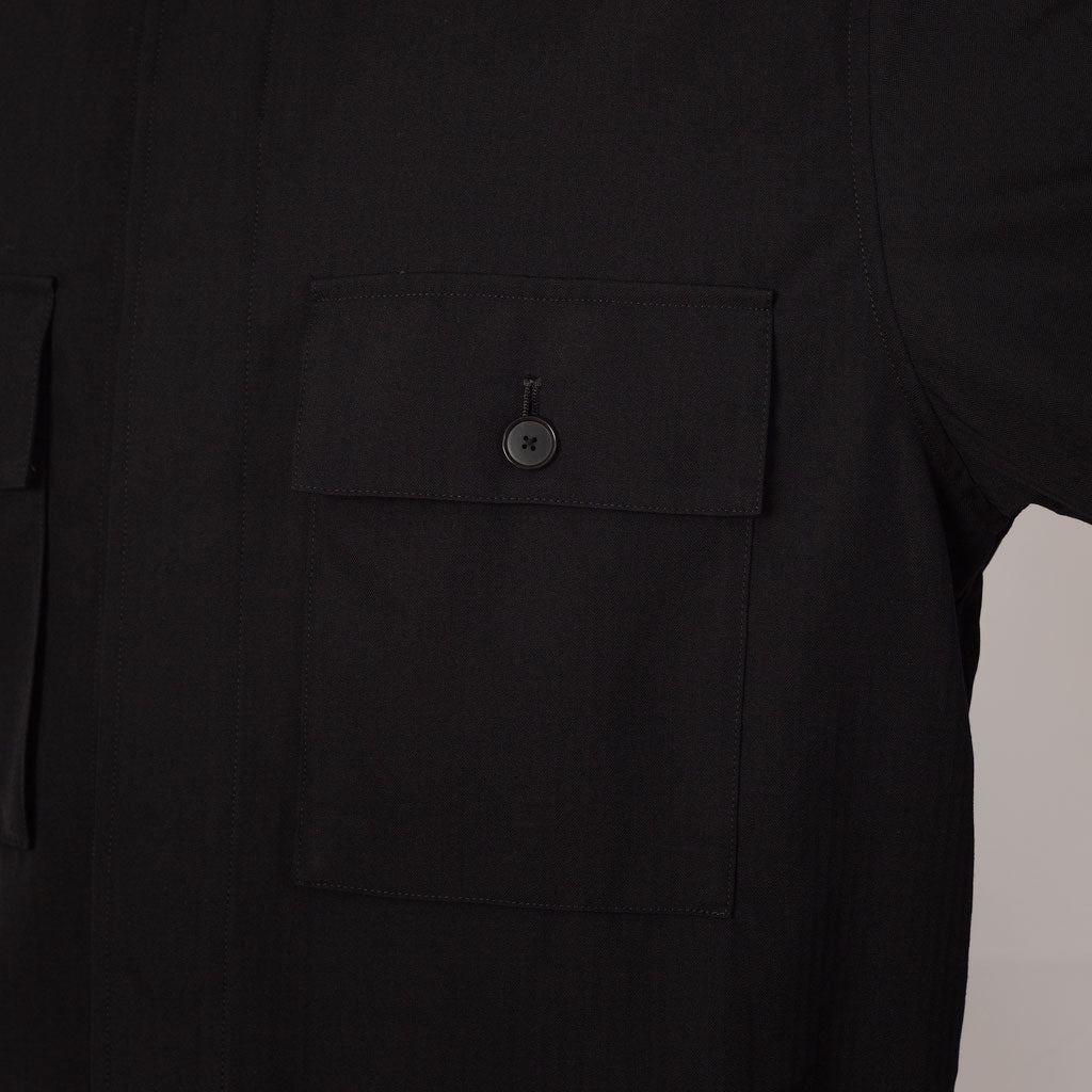 Herringbone Overshirt - Black