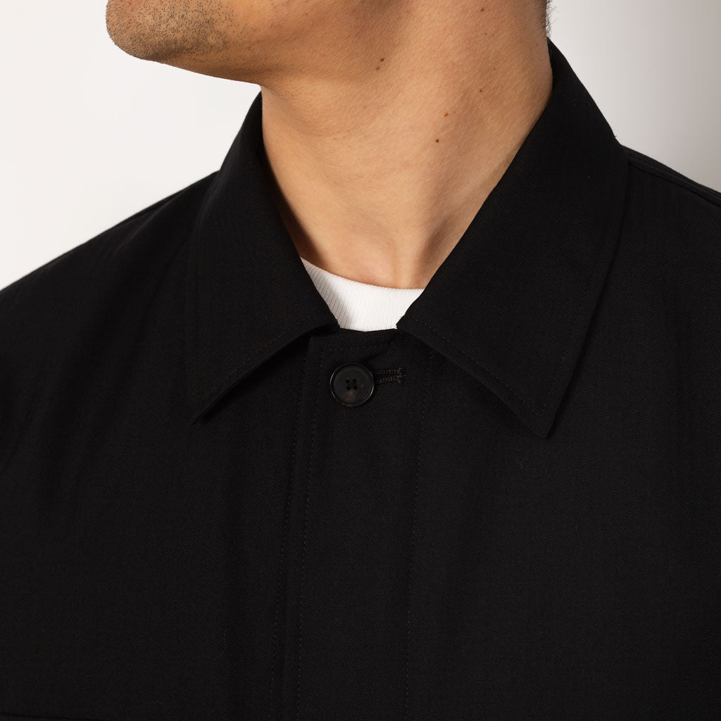 Herringbone Overshirt - Black