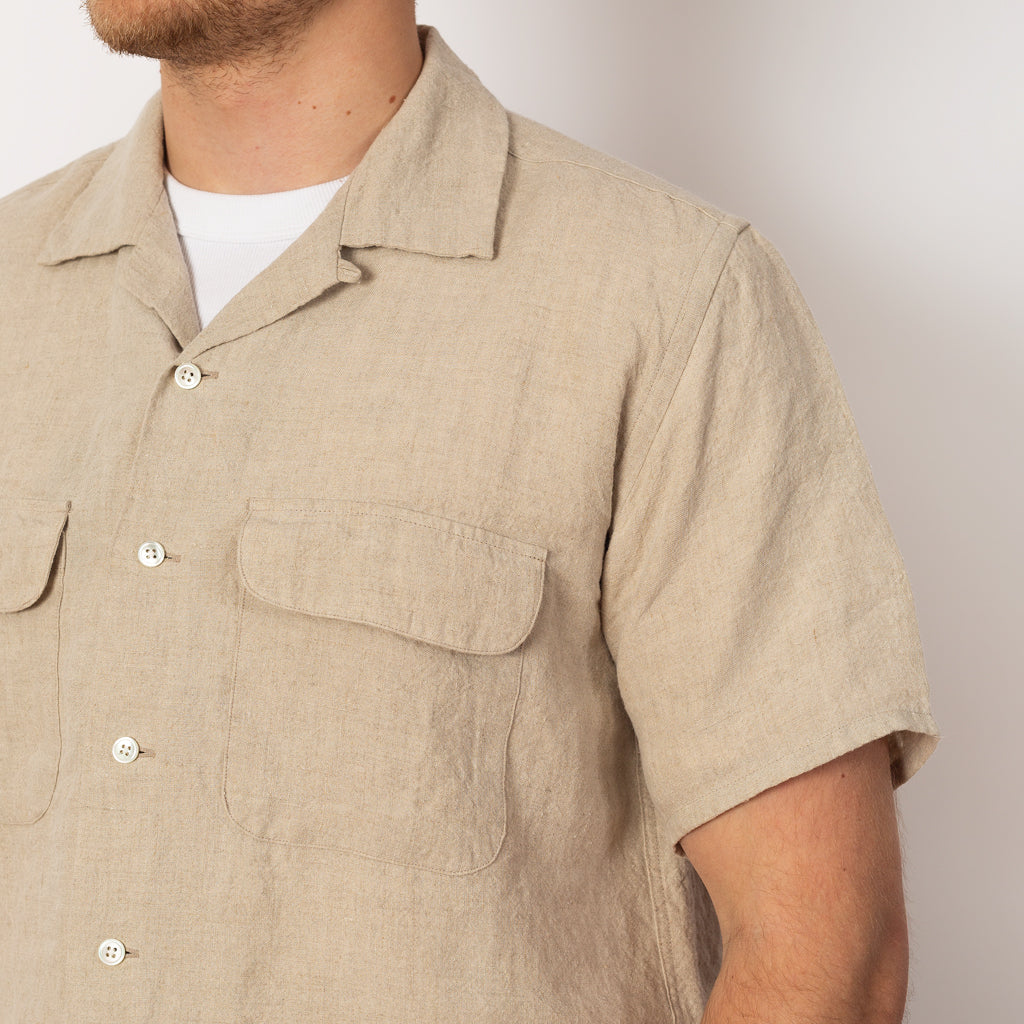 Open Collar Shirt - Beige