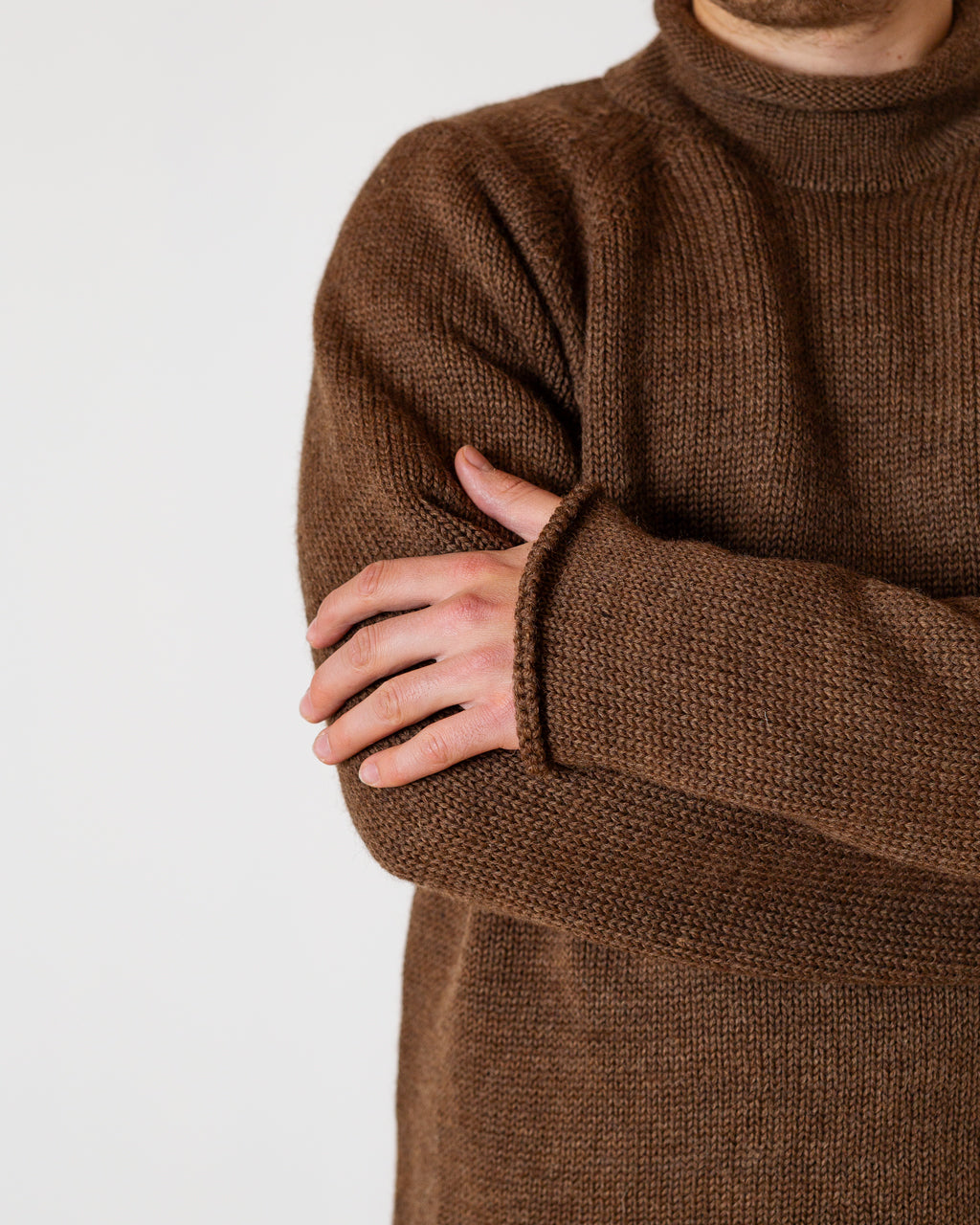 Roll Neck Knit - Brown