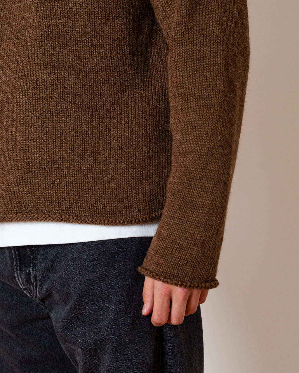 Roll Neck Knit - Brown