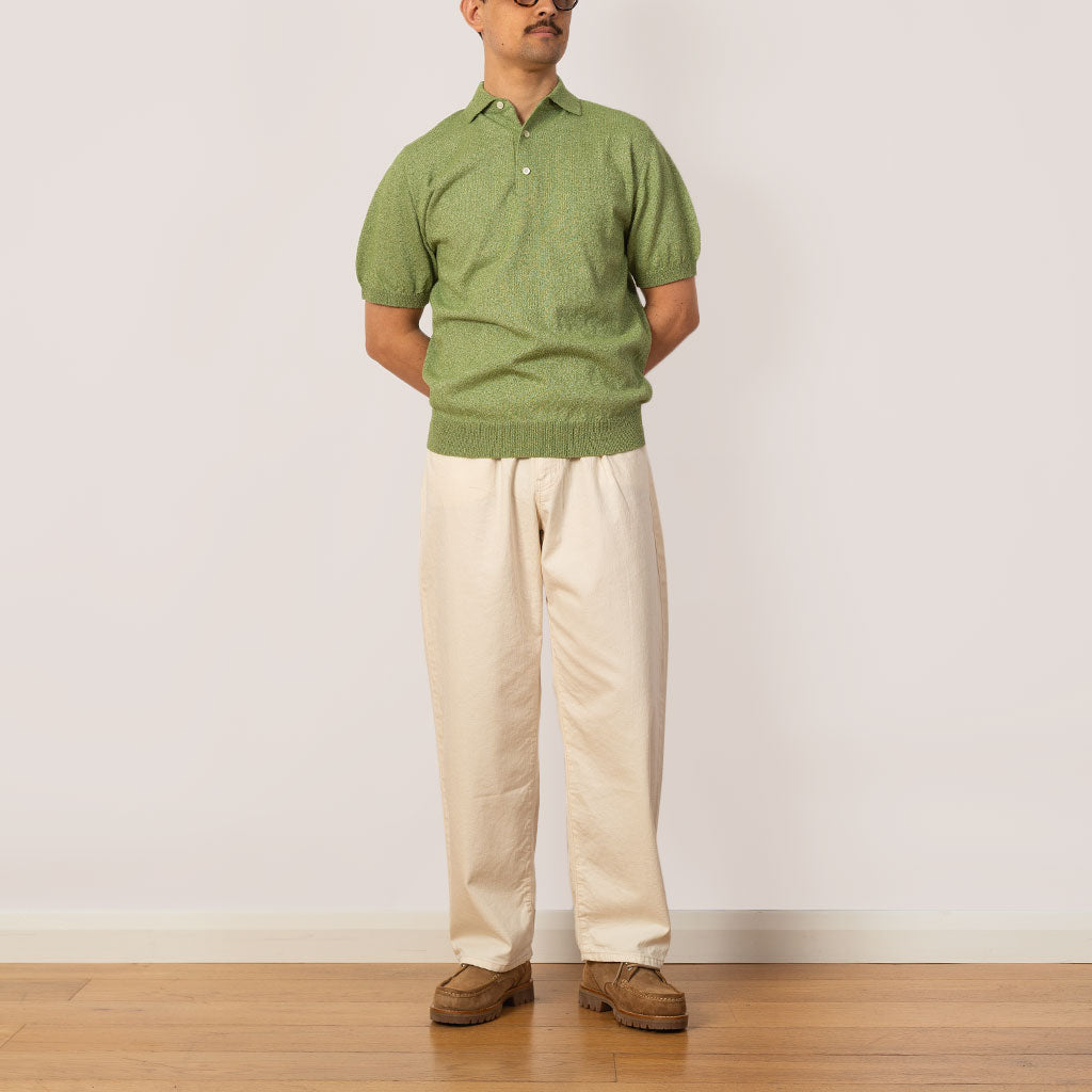 Knit Boucle Polo - Olive