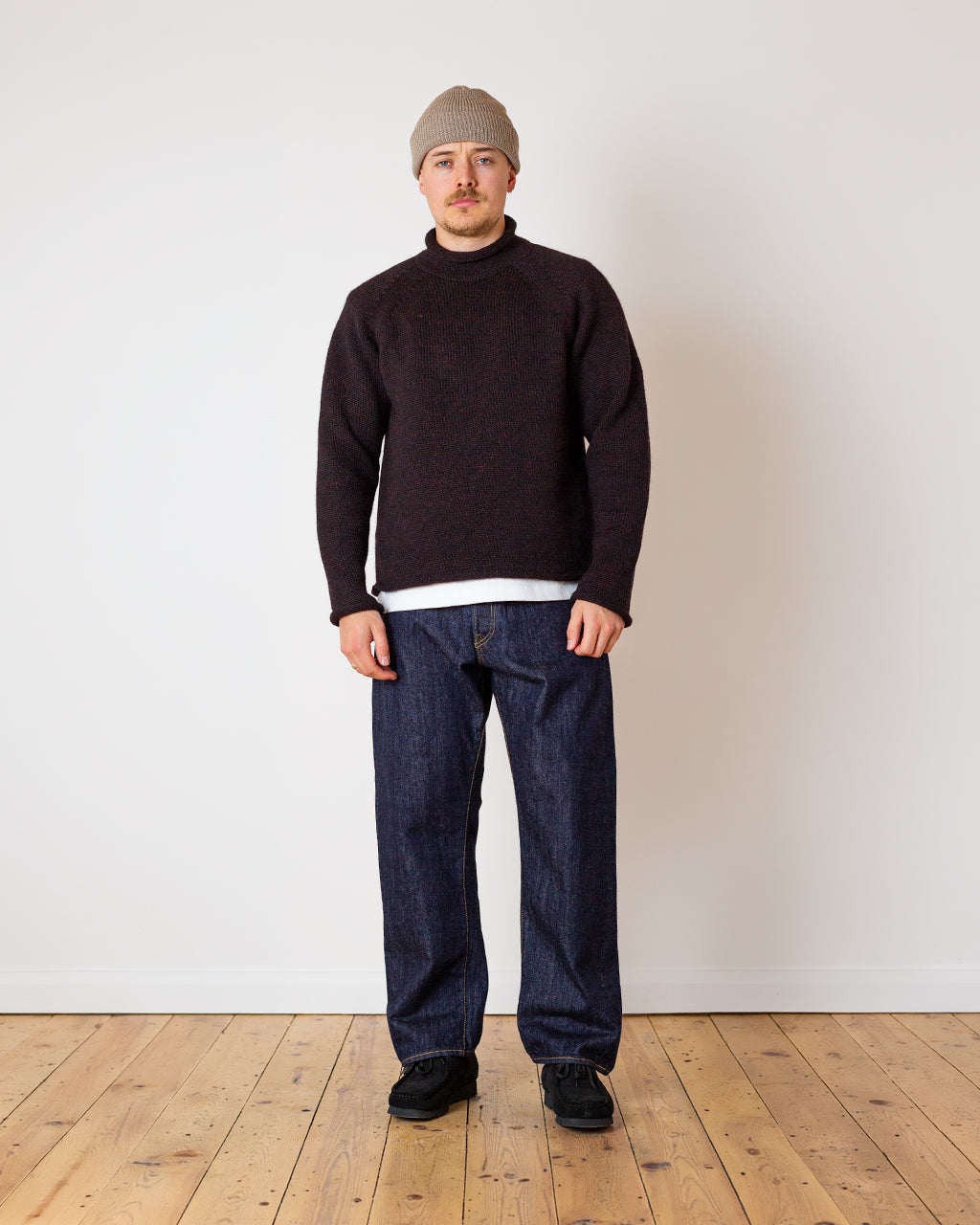 Roll Neck Knit - Red Black