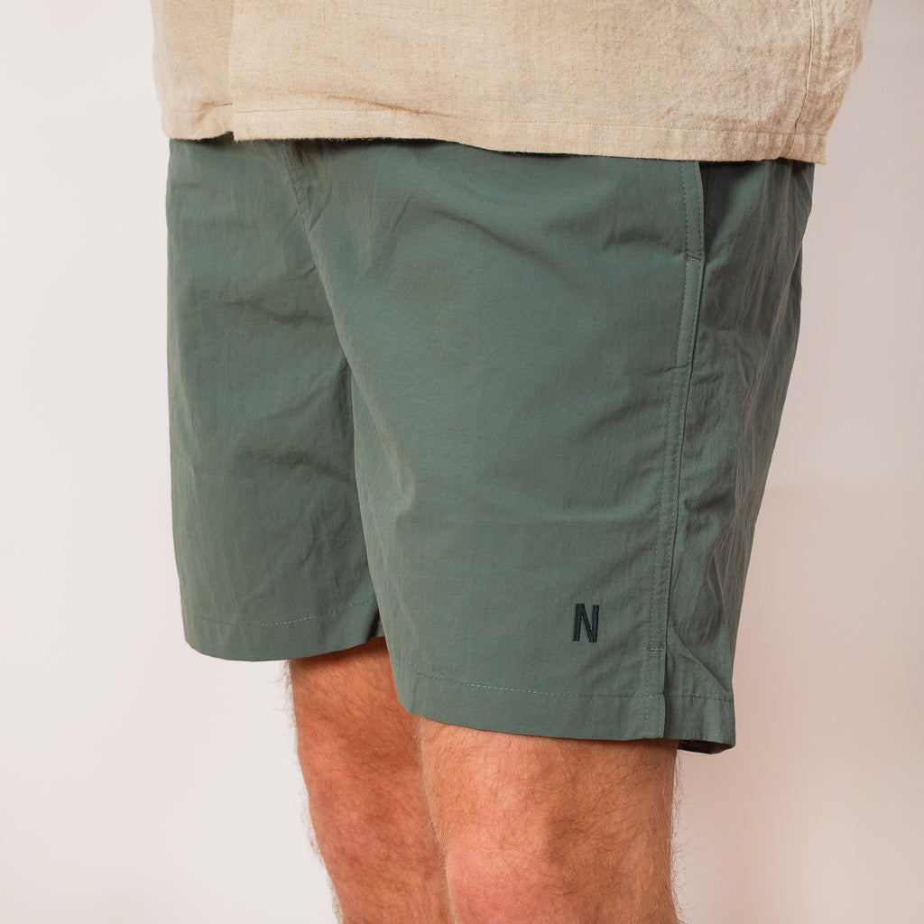 Hauge Recycled Nylon Swimmer - Aluminium Petrol