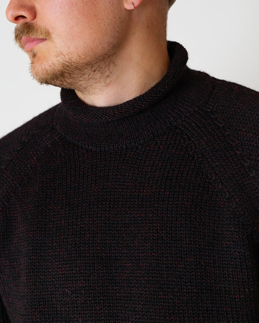 Roll Neck Knit - Red Black