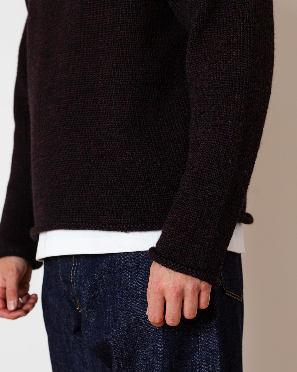 Roll Neck Knit - Red Black