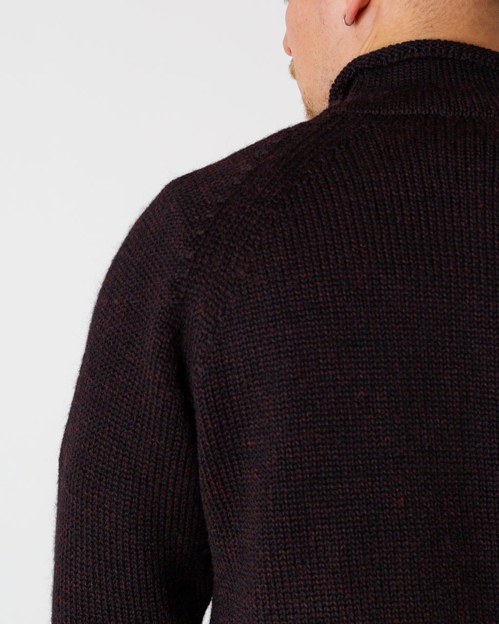 Roll Neck Knit - Red Black