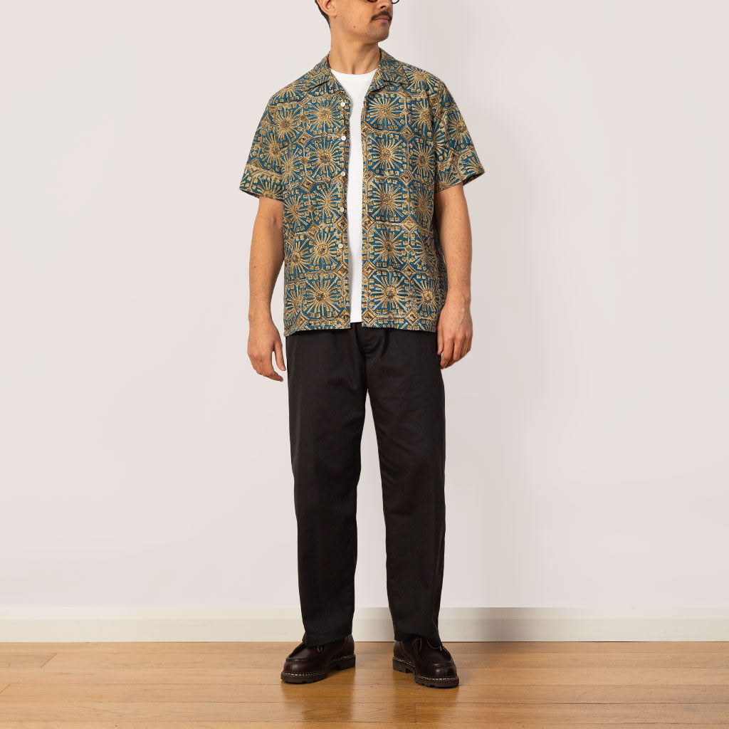 Open Collar Shirt - Blue