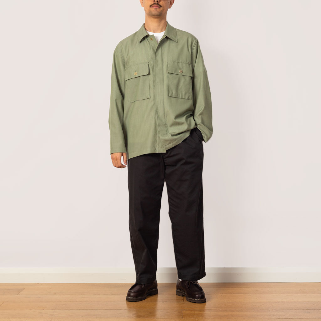 Herringbone Overshirt - Olive