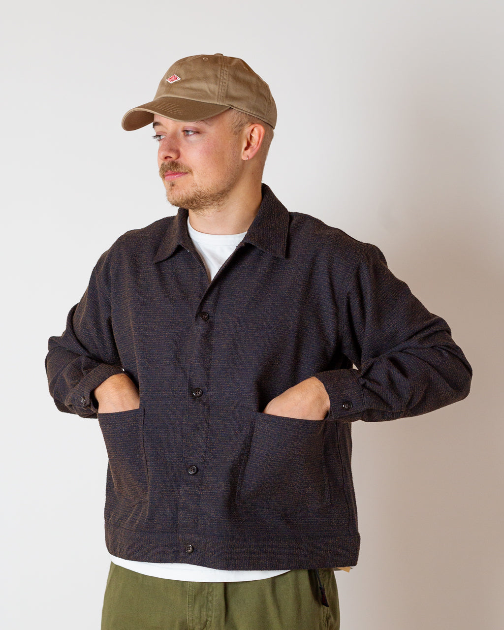 Boucle Tweed Shirt - Dark Brown