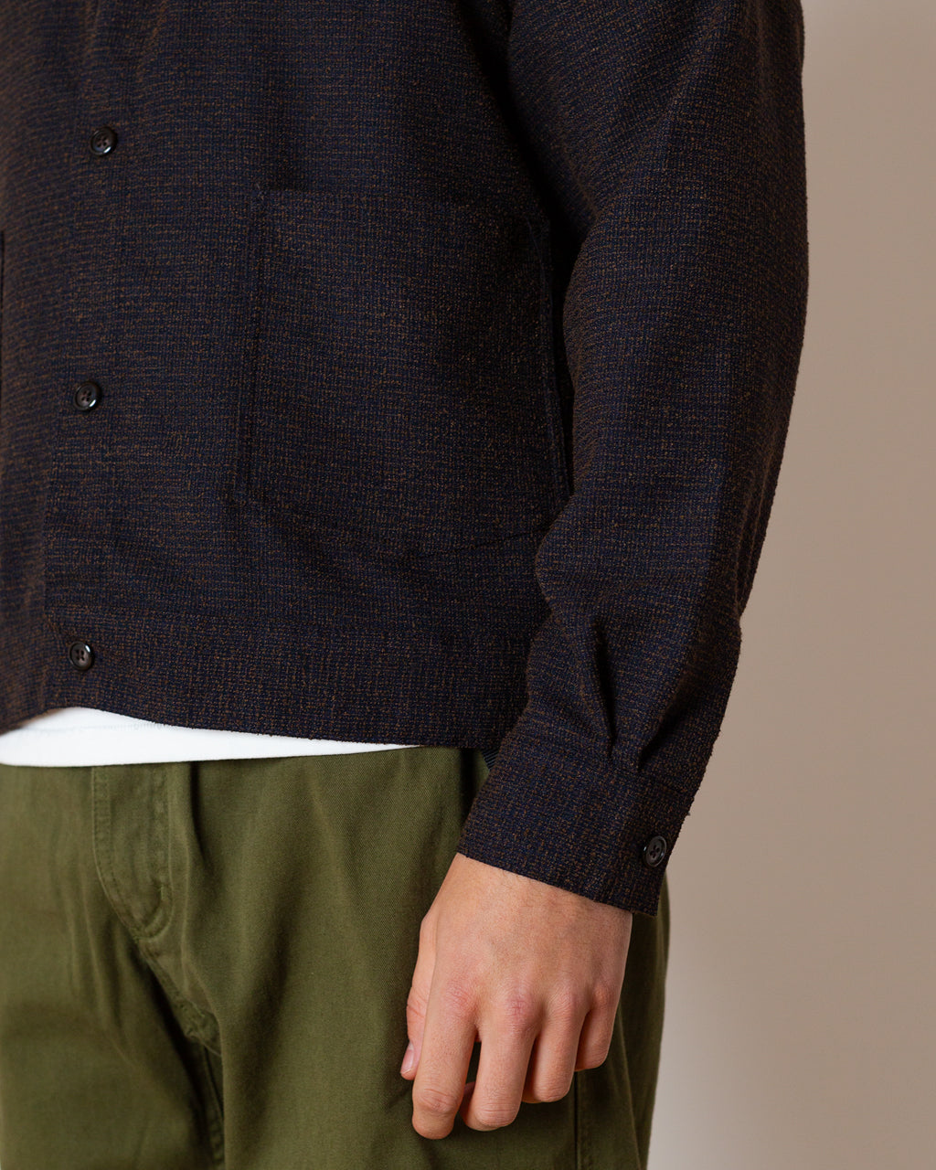 Boucle Tweed Shirt - Dark Brown