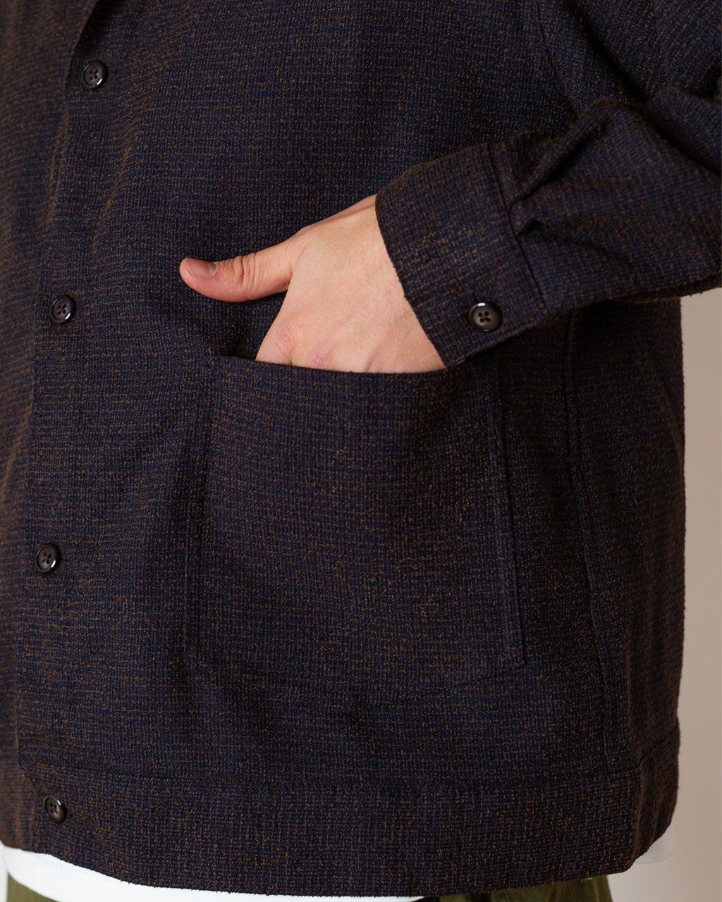 Boucle Tweed Shirt - Dark Brown