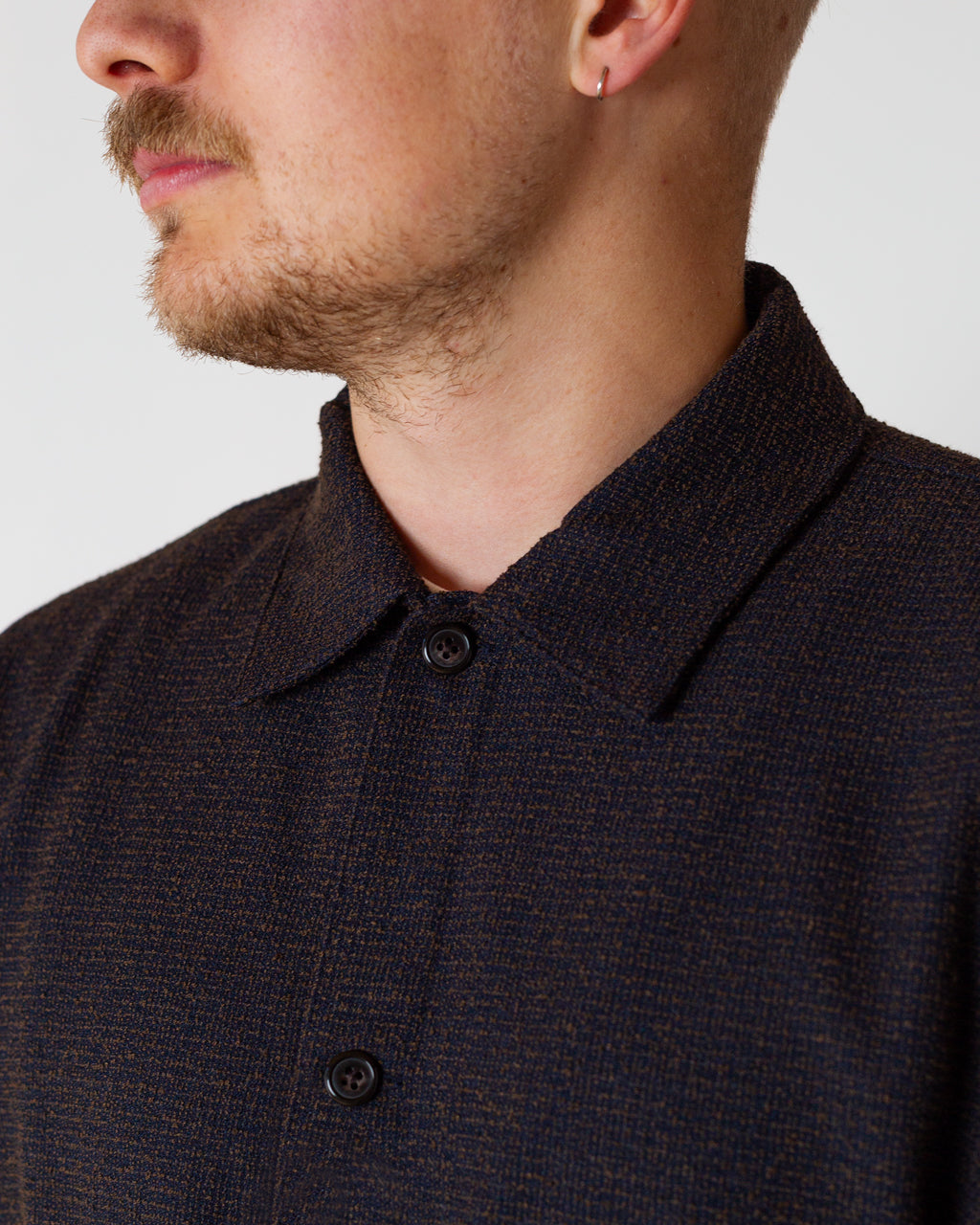Boucle Tweed Shirt - Dark Brown