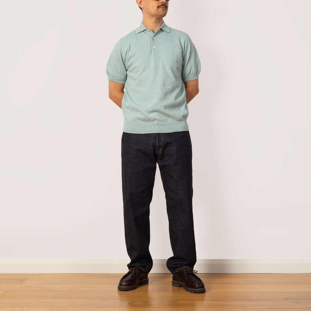 Knit Boucle Polo - Sax