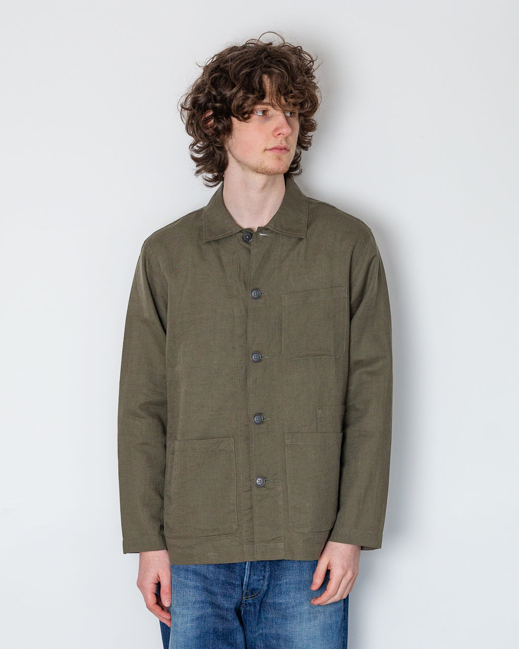 Bakers Overshirt - Olive Linen