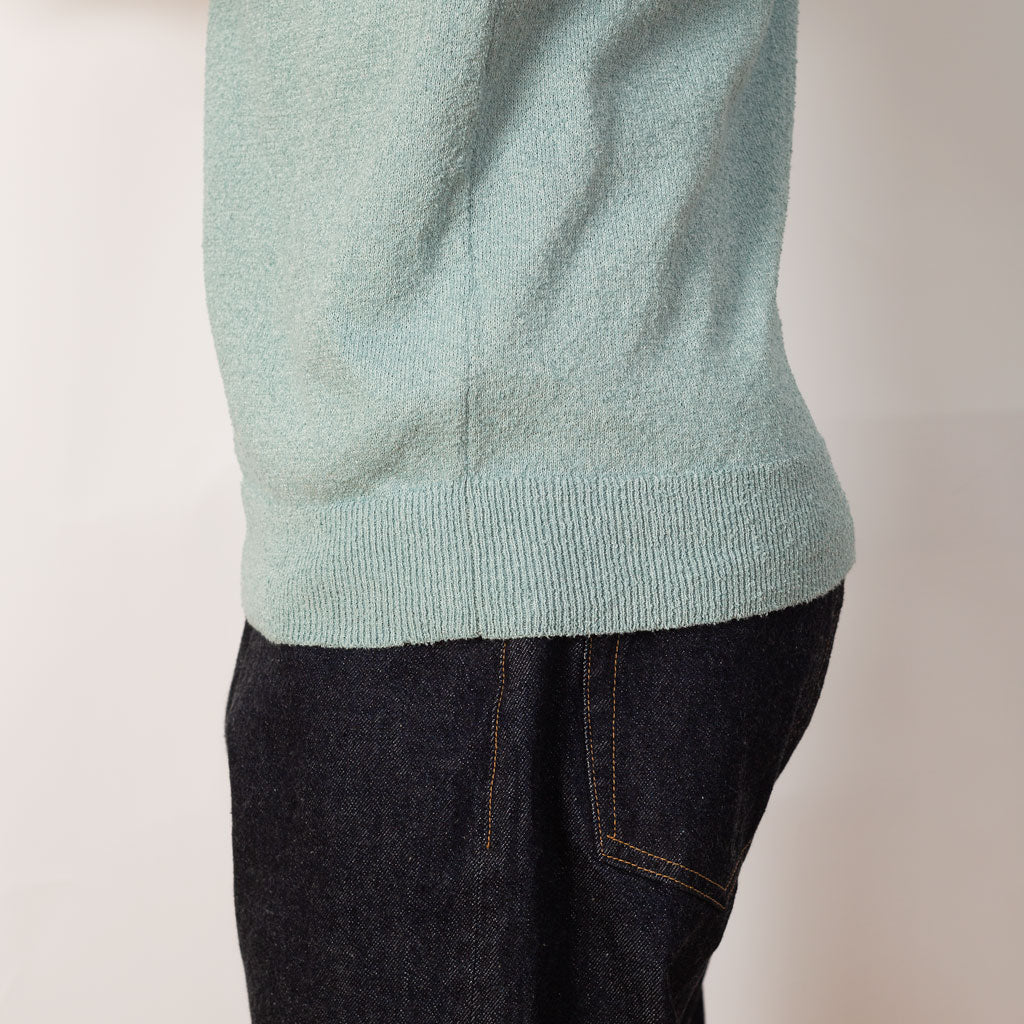 Knit Boucle Polo - Sax