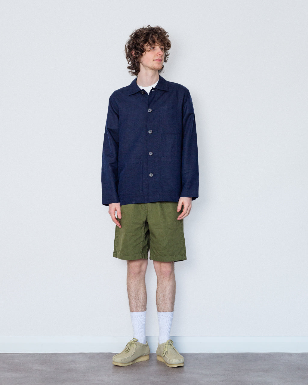 Bakers Overshirt - Navy Linen