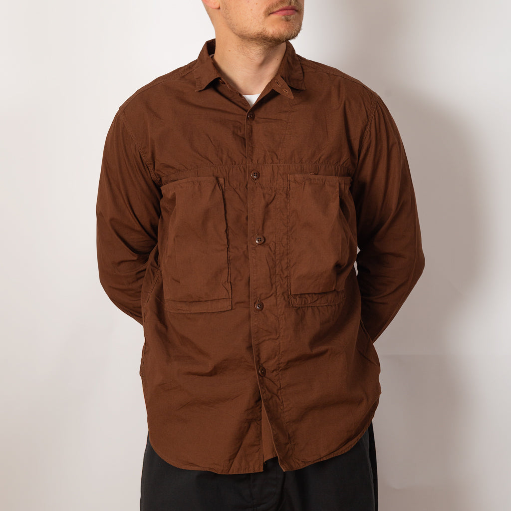 Broad Cloth Anorak Shirt - Brown