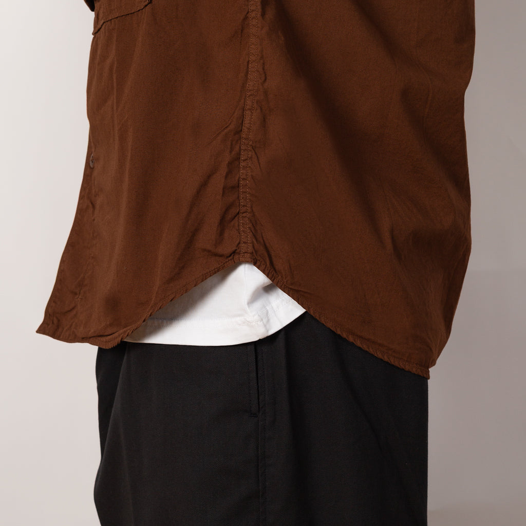Broad Cloth Anorak Shirt - Brown