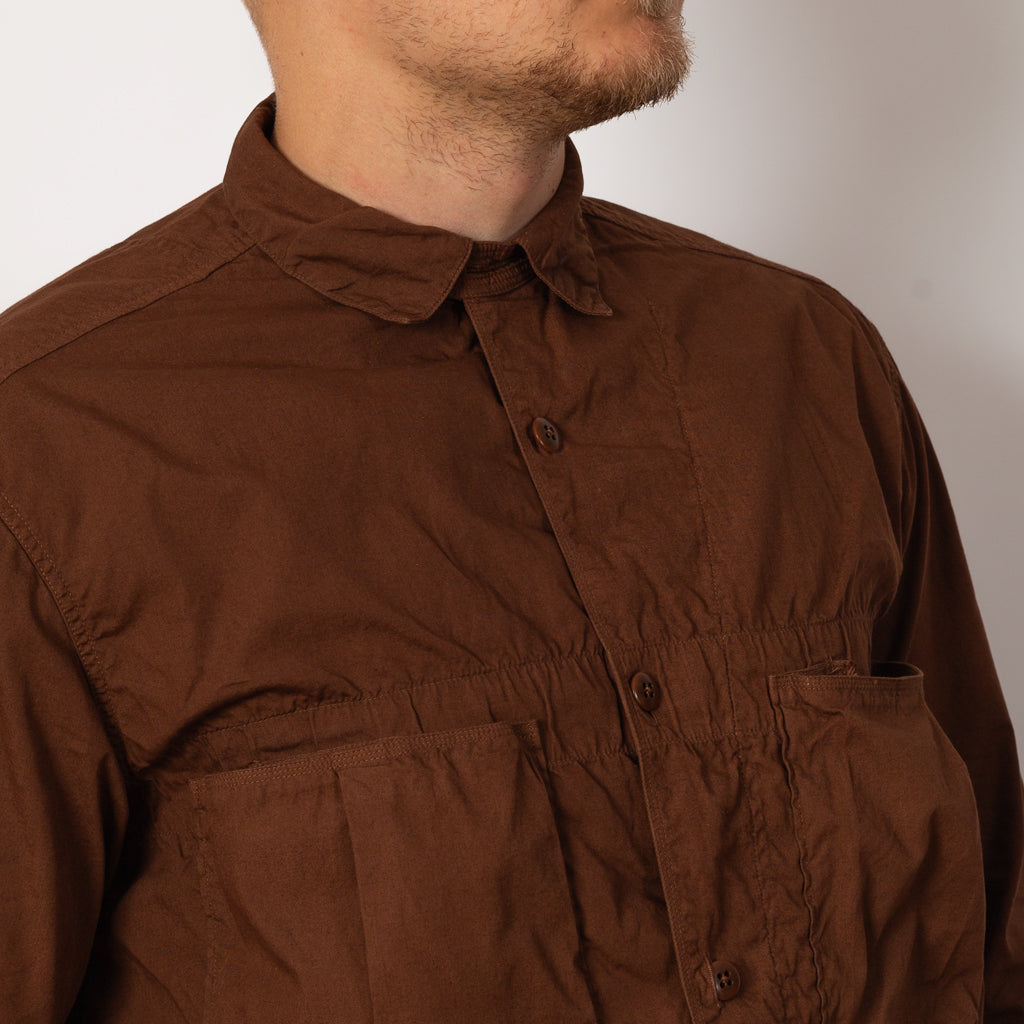 Broad Cloth Anorak Shirt - Brown