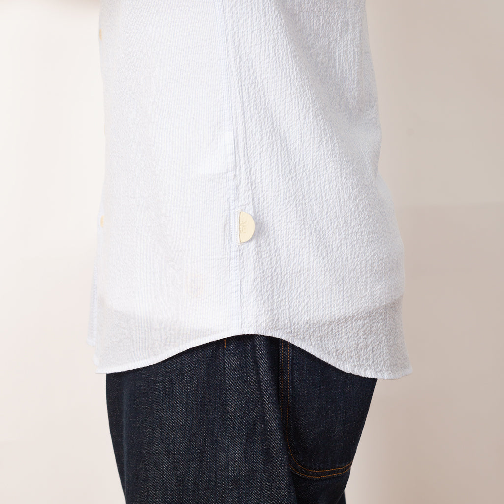 Relaxed Fit Shirt - Blue Micro Stripe